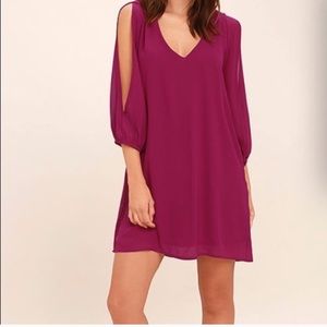NWT LuLus Shifting Dears Magenta Dress